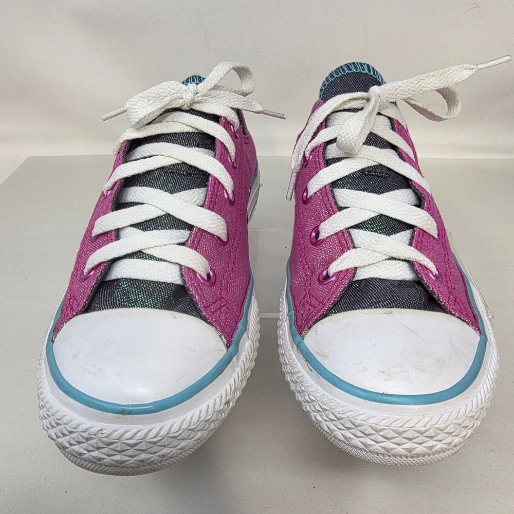 Converse Chuck Taylor All Star Shoes Girls Size 3 Pink Glitter Low Top Sneakers